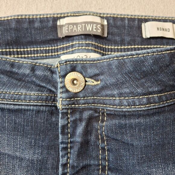 Depart West NOMAD Jeans Mens 40x34 Dark Wash Straight Relaxed Stretch Whiskered - Picture 7 of 11